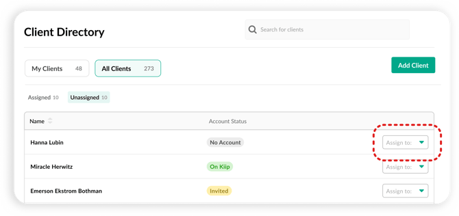 Client Management - Assign your self-1